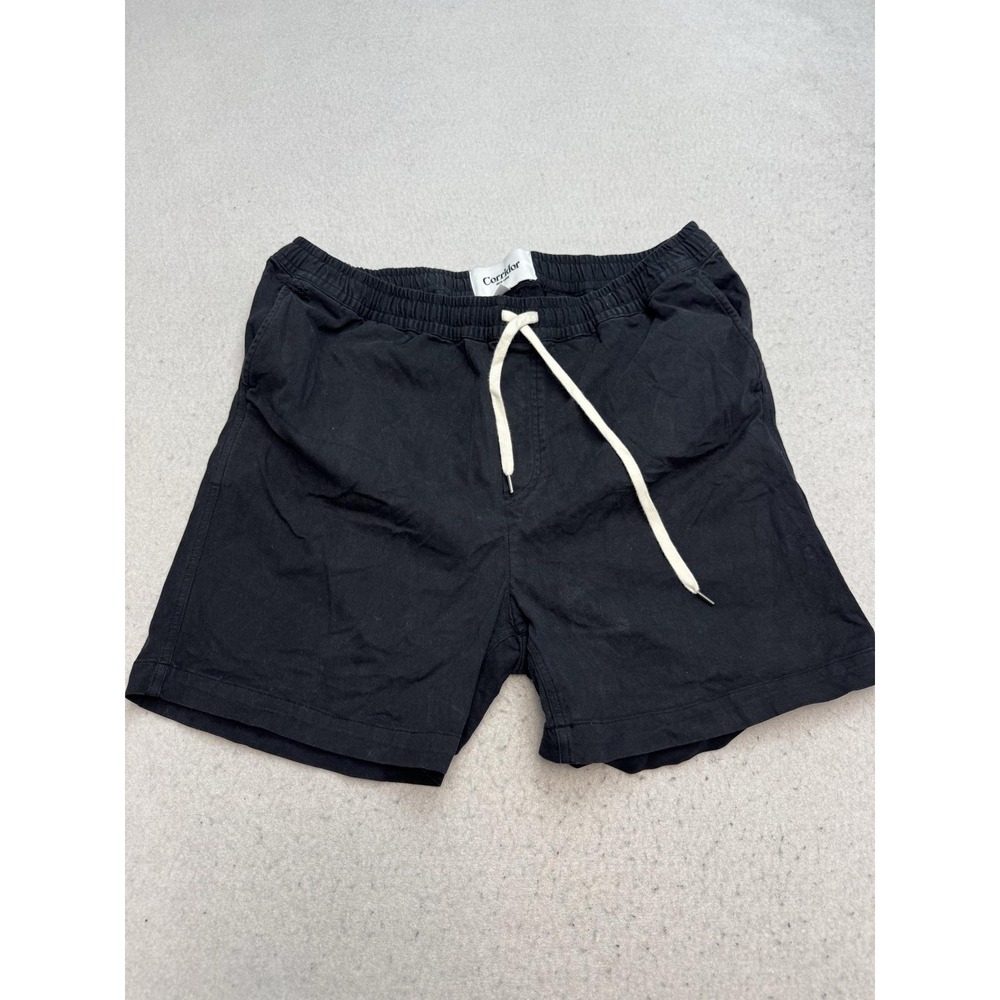 Corridor Shorts Mens Large Black Chino Elastic Waist 5 Inseam Summer Casual